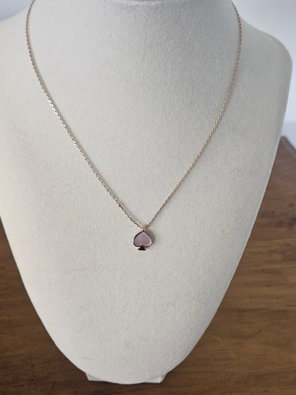 kate spade Rose Gold Necklace with Pink Spade Pendant